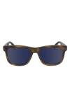 Lacoste Premium Heritage 55mm Rectangular Sunglasses In Havana
