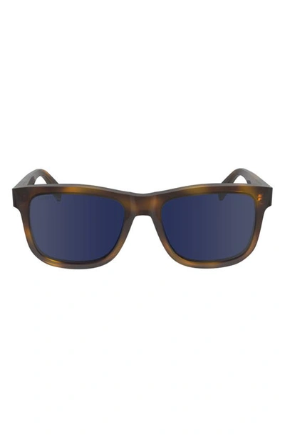 Lacoste Premium Heritage 55mm Rectangular Sunglasses In Havana