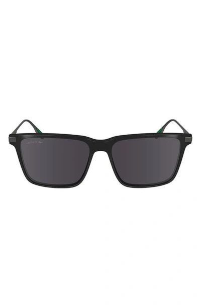 Lacoste Premium Heritage 55mm Rectangular Sunglasses In Black