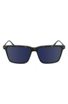 Lacoste Premium Heritage 55mm Rectangular Sunglasses In Dark Havana