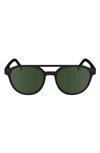 Lacoste 53mm Oval Sunglasses In Matte Black