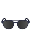 Lacoste 53mm Oval Sunglasses In Matte Blue
