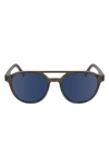 Lacoste 53mm Oval Sunglasses In Transparent Brown