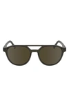 Lacoste 53mm Oval Sunglasses In Transparent Grey