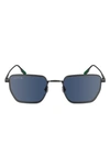 Lacoste Premium Heritage 52mm Rectangular Sunglasses In Matte Dark Gunmetal