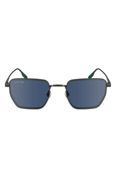 Lacoste Premium Heritage 52mm Rectangular Sunglasses In Matte Dark Gunmetal