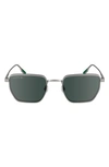Lacoste Premium Heritage 52mm Rectangular Sunglasses In Matte Light Gunmetal