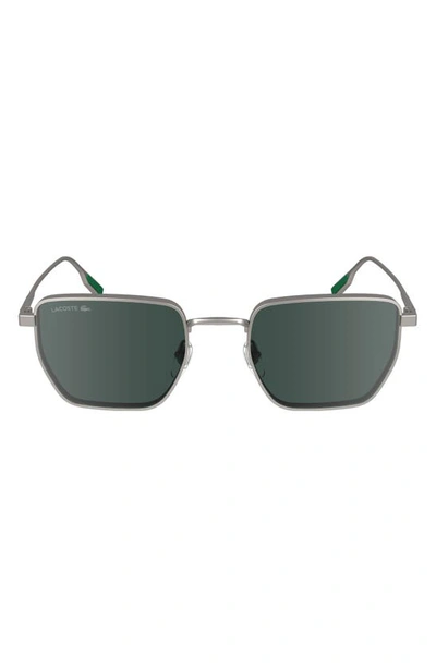 Lacoste Premium Heritage 52mm Rectangular Sunglasses In Matte Light Gunmetal