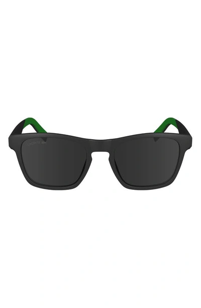 Lacoste 53mm Rectangular Sunglasses In Matte Black