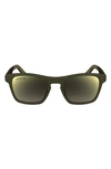 Lacoste 53mm Rectangular Sunglasses In Matte Brown