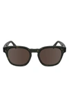 Lacoste Premium Heritage 49mm Rectangular Sunglasses In Dark Havana