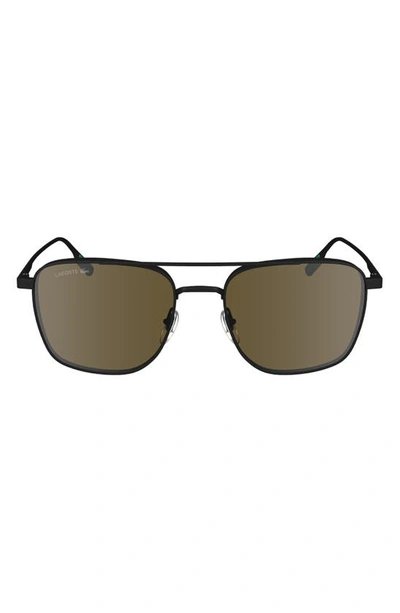 Lacoste Premium Heritage 55mm Rectangular Sunglasses In Matte Black