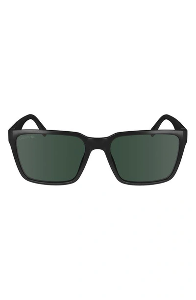 Lacoste 56mm Rectangular Sunglasses In Black
