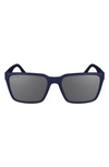 Lacoste 56mm Rectangular Sunglasses In Blue
