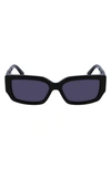 Lacoste 55mm Rectangular Sunglasses In Black