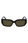 Lacoste 55mm Rectangular Sunglasses In Havana