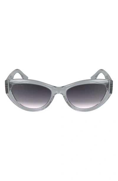 Lacoste Sport 54mm Cat Eye Sunglasses In Transparent Grey