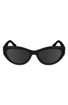 Lacoste Sport 54mm Cat Eye Sunglasses In Black