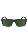 Lacoste Sport 56mm Rectangular Sunglasses In Matte Black