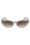Lacoste Sport 54mm Cat Eye Sunglasses In Opaline Nude