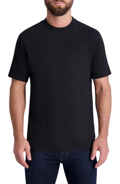 Karl Lagerfeld Embroidered Organic Cotton T-shirt In Black