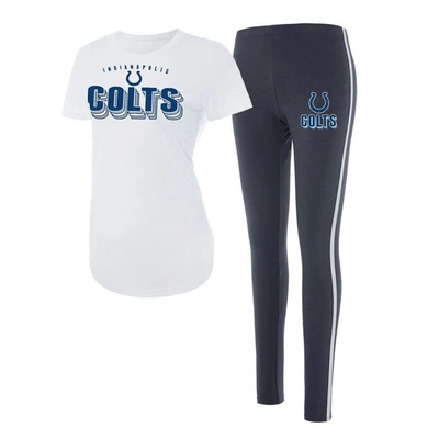 Concepts Sport White/charcoal Indianapolis Colts Sonata T-shirt & Leggings Set