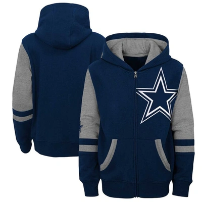 Outerstuff Kids' Preschool Navy Dallas Cowboys Stadium Color Block Full-zip Hoodie