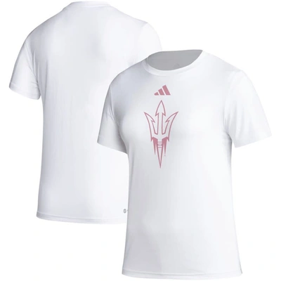 Adidas Originals Adidas White Arizona State Sun Devils Aeroready Breast Cancer Awareness Pregame T-shirt