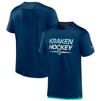 Fanatics Branded  Deep Sea Blue Seattle Kraken Authentic Pro Tech T-shirt