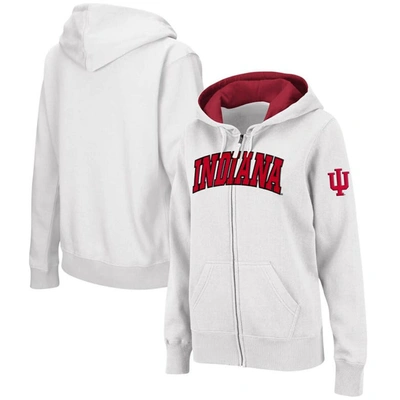 Colosseum White Indiana Hoosiers Arched Name Full-zip Hoodie