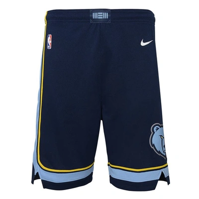 Nike Kids' Youth  Navy Memphis Grizzlies Icon Edition Mesh Performance Swingman Shorts