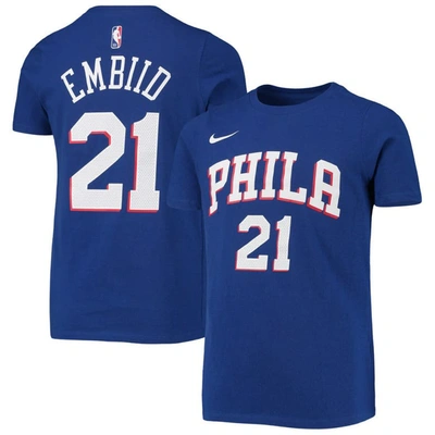 Nike Joel Embiid Philadelphia 76ers Big Kids' (boys')  Nba T-shirt In Blue