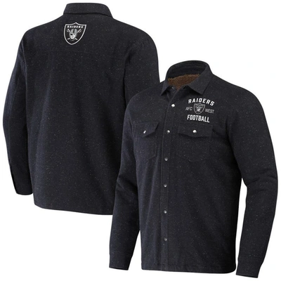 Nfl X Darius Rucker Collection By Fanatics Charcoal Las Vegas Raiders Shacket Full-snap Jacket