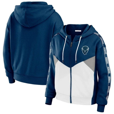 Wear By Erin Andrews Navy Howard Bison Colorblock Full-zip Hoodie Jacket