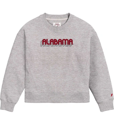 League Collegiate Wear Ash Alabama Crimson Tide Boxy Pullover Sweatshirt