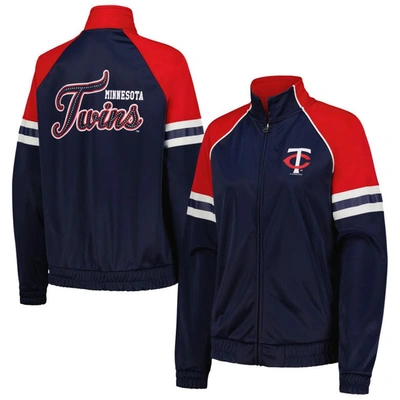 G-iii 4her By Carl Banks Navy Minnesota Twins First Place Raglan Full-zip Track Jacket