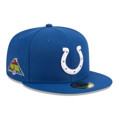 New Era Royal Indianapolis Colts  Main Patch 59fifty Fitted Hat