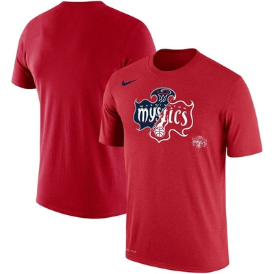 Nike Unisex  Red Washington Mystics Split Logo Performance T-shirt