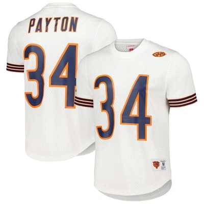 Mitchell & Ness Walter Payton White Chicago Bears Retired Player Name & Number Mesh Top