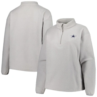 Profile Gray Dallas Cowboys Plus Size Sherpa Quarter-zip Jacket