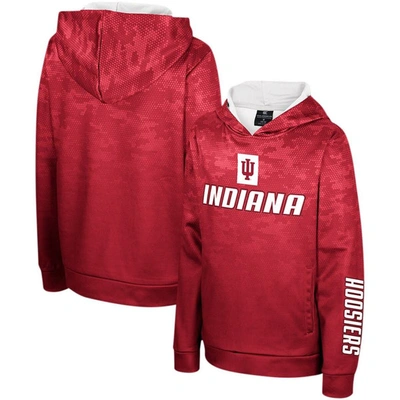 Colosseum Kids' Youth  Crimson Indiana Hoosiers High Voltage Pullover Hoodie