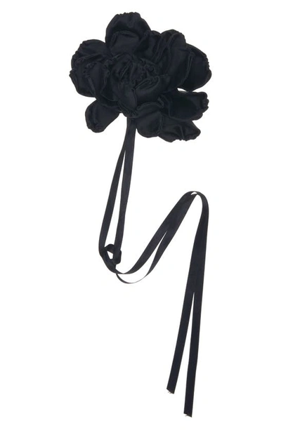Dolce & Gabbana Sfilata Floral Silk Blend Choker In Black