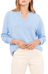 Vince Camuto Drop Shoulder V-neck Sweater In Blue Heather