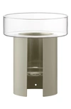 Lsa Terrazza Planter - 8.8" In Grey/clear Glass