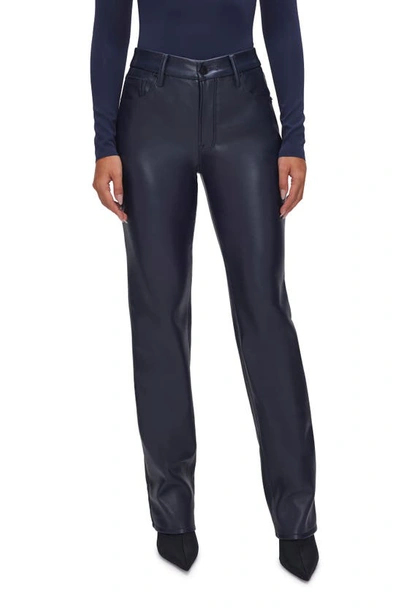 Good American Better Than Leather Faux Leather Good Icon Pants In Blue