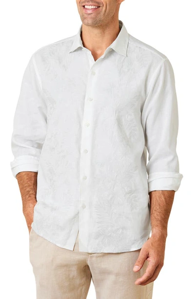 Tommy Bahama Down The Isle Embroidered Linen Button-up Shirt In White