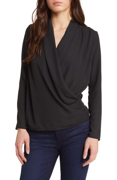 Nikki Lund Rose Long Sleeve Blouse In Black