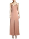 Alice And Olivia Elza Silk Maxi Dress In Rose Tan