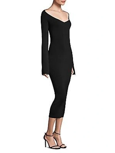 Solace London Woman Mila Stretch-knit Midi Dress Black
