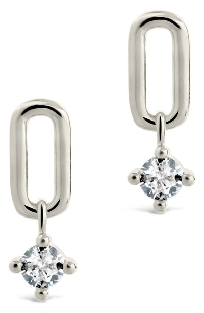 Sterling Forever Mandy Cz Drop Earrings In Silver